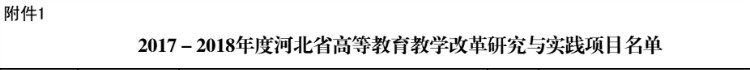 我校三项课题获批2017-2018年度河北省高等教育教学改革研究与实践项目